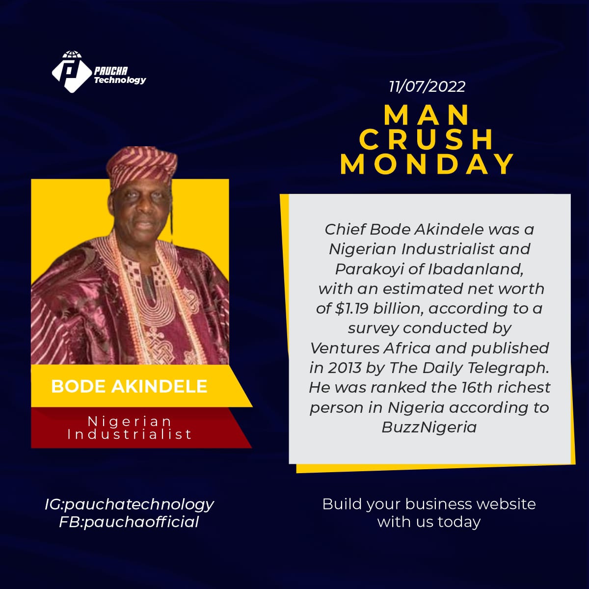 Man Crush Monday: Bode Akindele (Nigerian Industrialist)